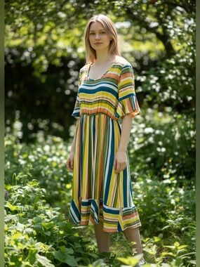 Made in USA PaoLino Striped Dress Size Medium